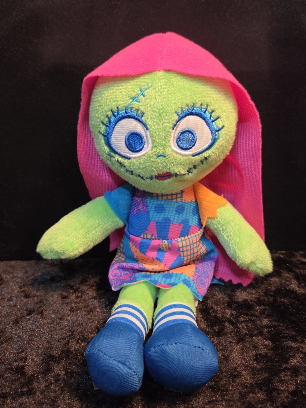 Disney The Nightmare Before Christmas Sally Collector Plush Blacklight Neon 8.5"